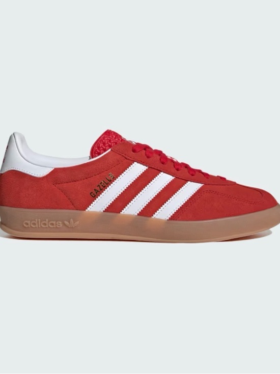 adidas Other - adidas Red Gazelle Indoor Suede Sneakers with White Heel Tab